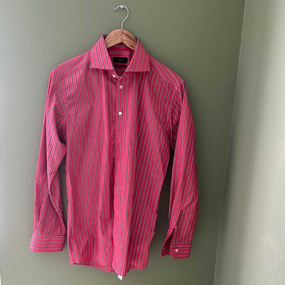 Eton Pink Pinstripe Shirt | Spread Collar | 100% Cotton | 16 Neck